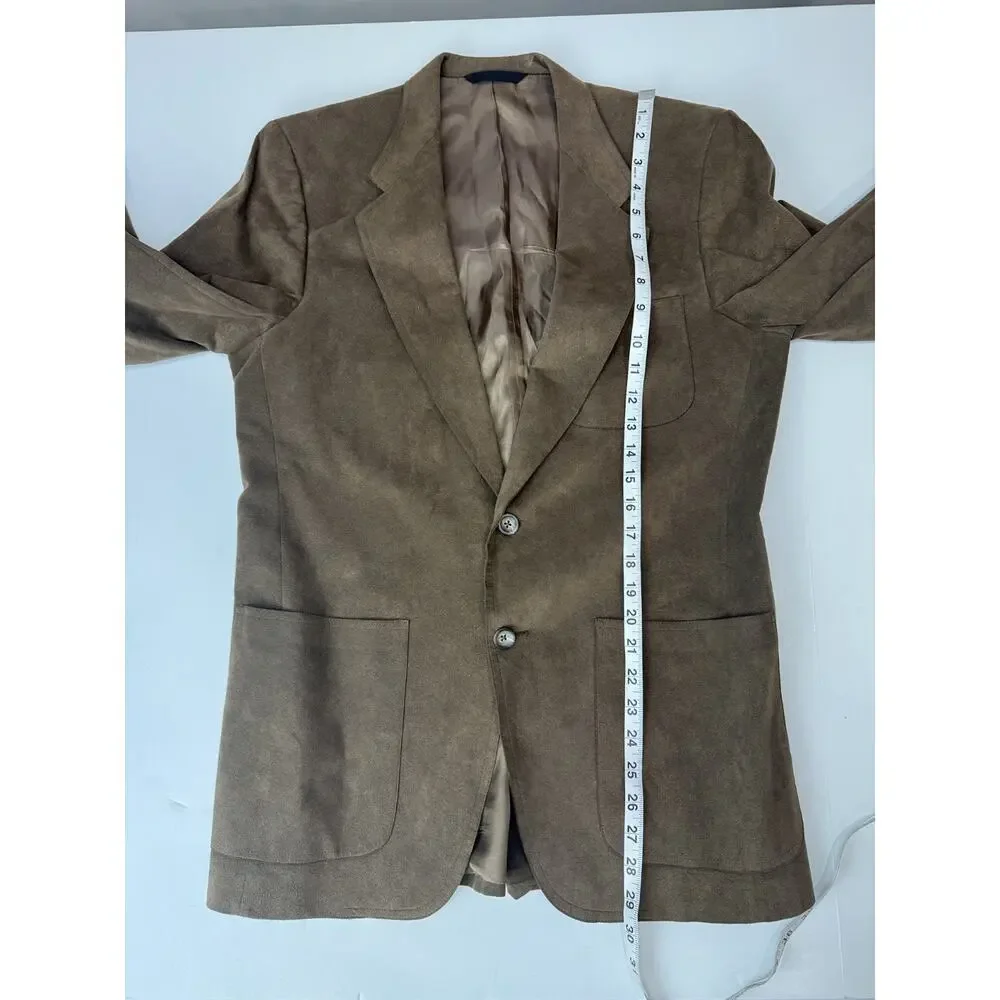 Vintage Marshall Field & Company Microsuede Blazer Brown USA Measures Men's 42